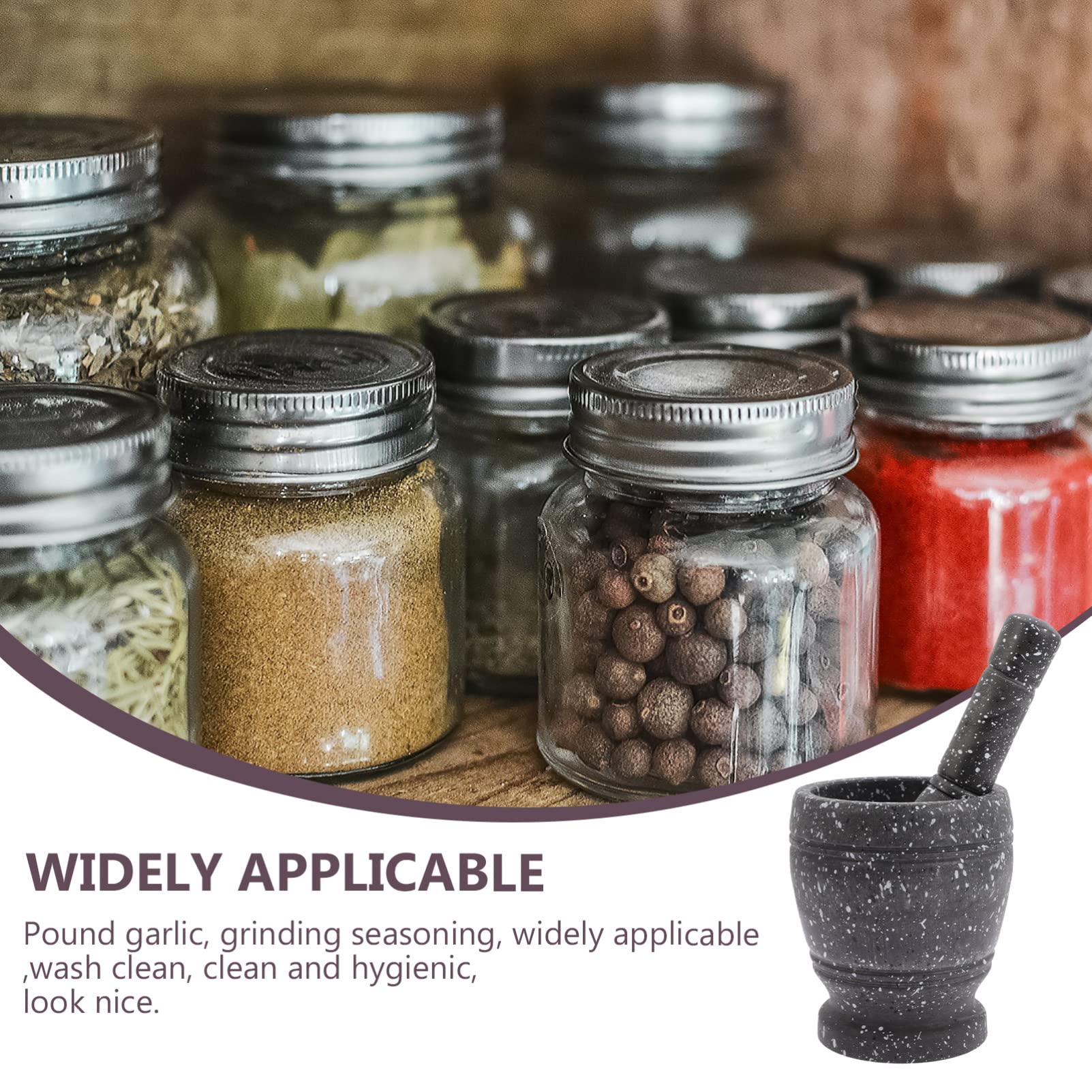 Zerodeko Practical Marble Pounding Tool Garlic Shredder Stone and Pestle for Cooking - Image 8