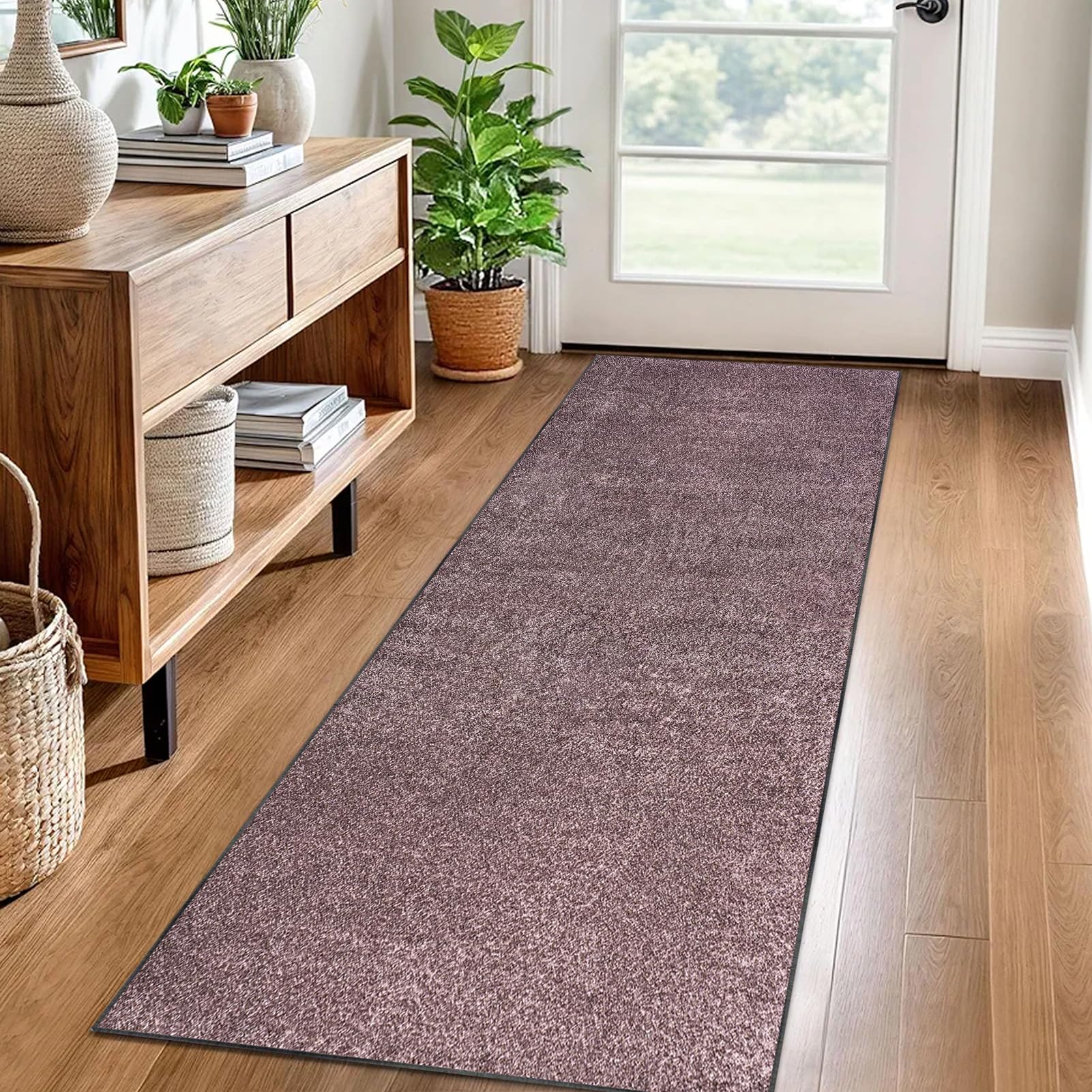 Carpet Runner for Hallway Non Slip Long 90 x 300 cm Washable Kitchen Runner Rugs for Hallway Heavy-Duty Absorbent Area Rugs Door Runner Mats Carpet Floor Mat Hallway Runner Rug for Entrywa Purple
