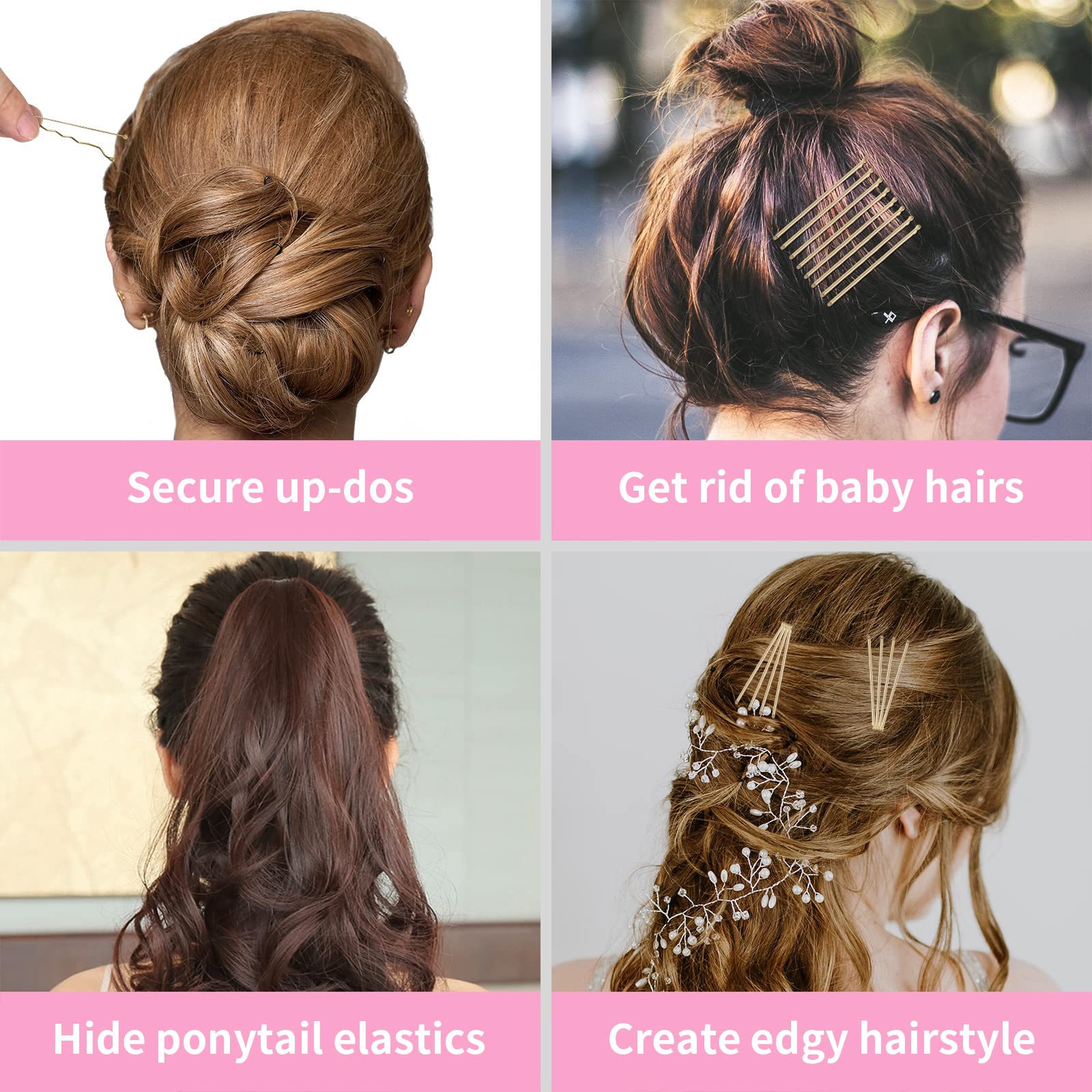Vaincre Bobby Pin Haarnadeln – 150 Stück Bobby Pins für blondes Haar, goldene Haarnadeln mit Etui (Blond, 5,1 cm)