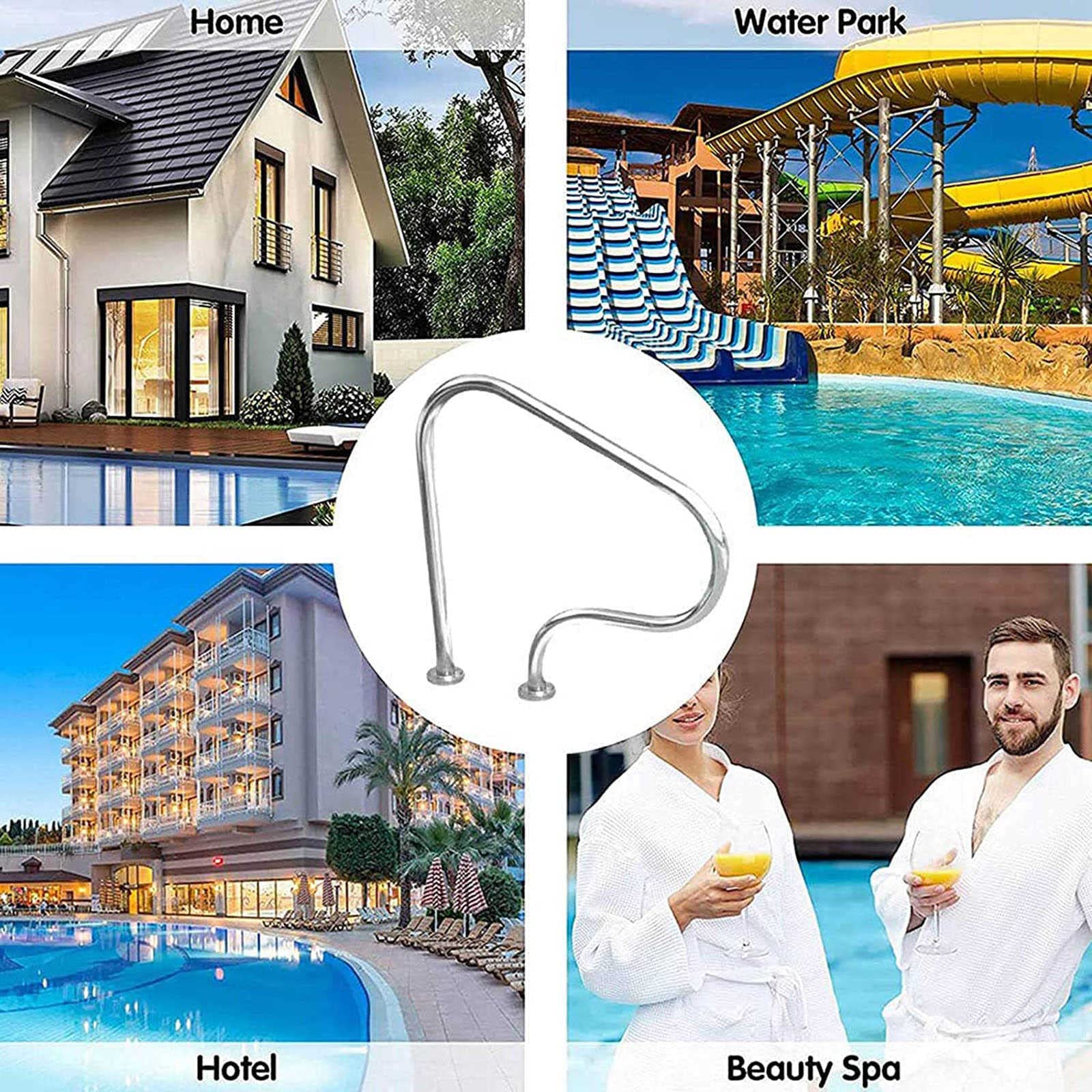 Pasamanos para Piscinas - Productos de Seguridad Antideslizantes para Piscinas Pasamanos - Barandillas para Piscinas Pasamanos curvos para spas Asideros para escaleras para spas y Piscinas