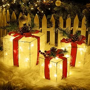 Elegear Christmas Lighted Gift Boxes