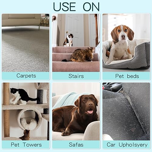 Miniatura 7 de Juego de 4 removedores de pelo de mascotas, rastrillo retráctil rascador de alfombras, herramienta limpiadora de desprendimiento de perros giratoria