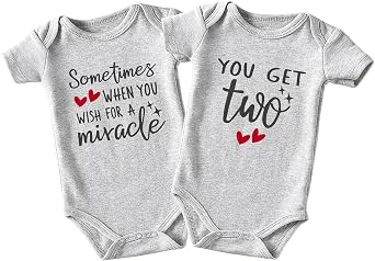 Shlrzy Wish One Get Two Baby Outfits For Boy And Girl Newborn Twins - Must Haves - Twin Baby Bodysuit