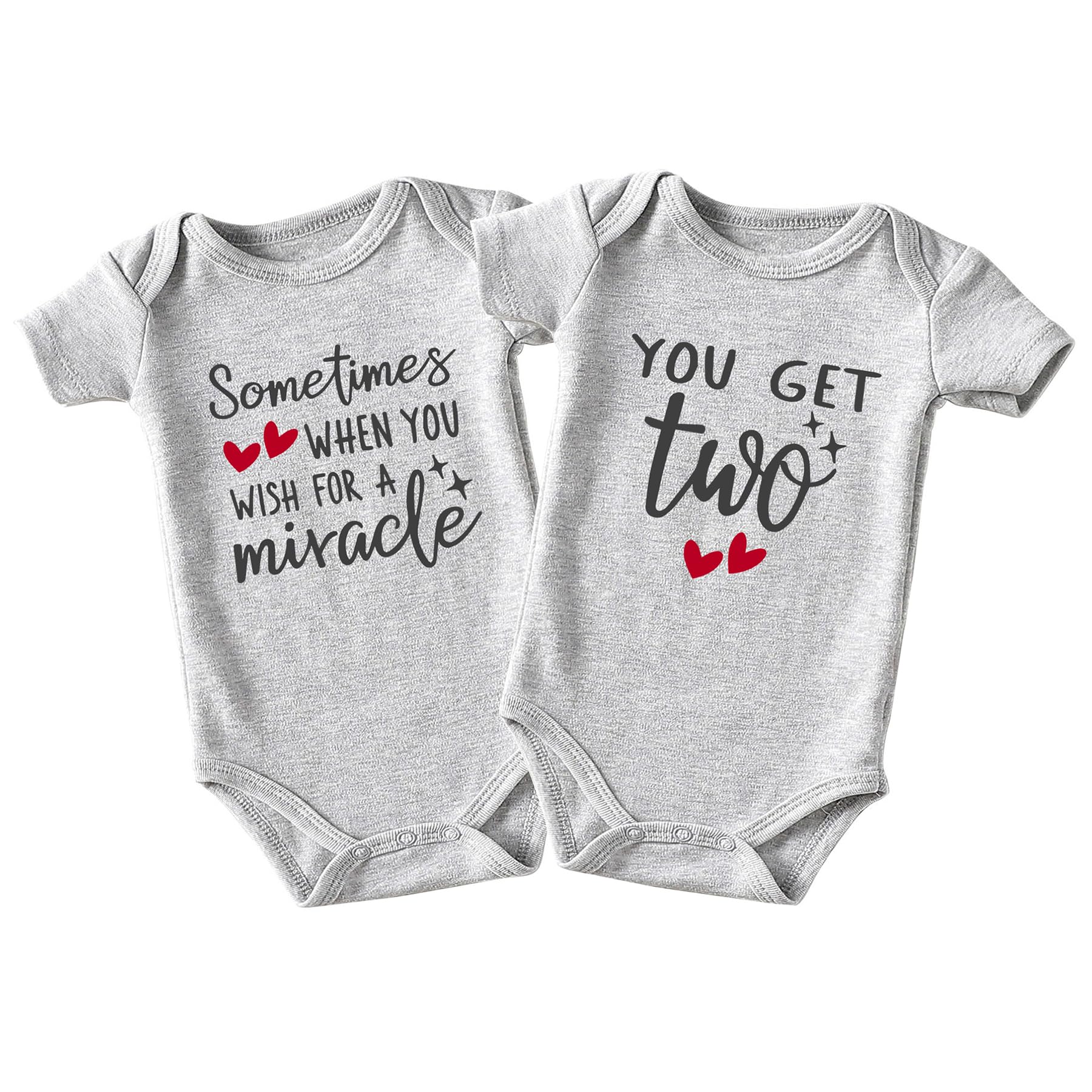 Wish One Get Two Baby Outfits For Boy And Girl Newborn Twins - Must Haves - Twin Baby Bodysuit