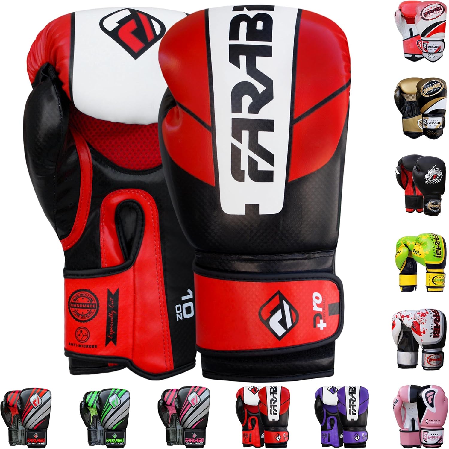 Farabi Pro Fighter Boxing Gloves Sparring Gym Bag Punching Focus Pad Mitts
