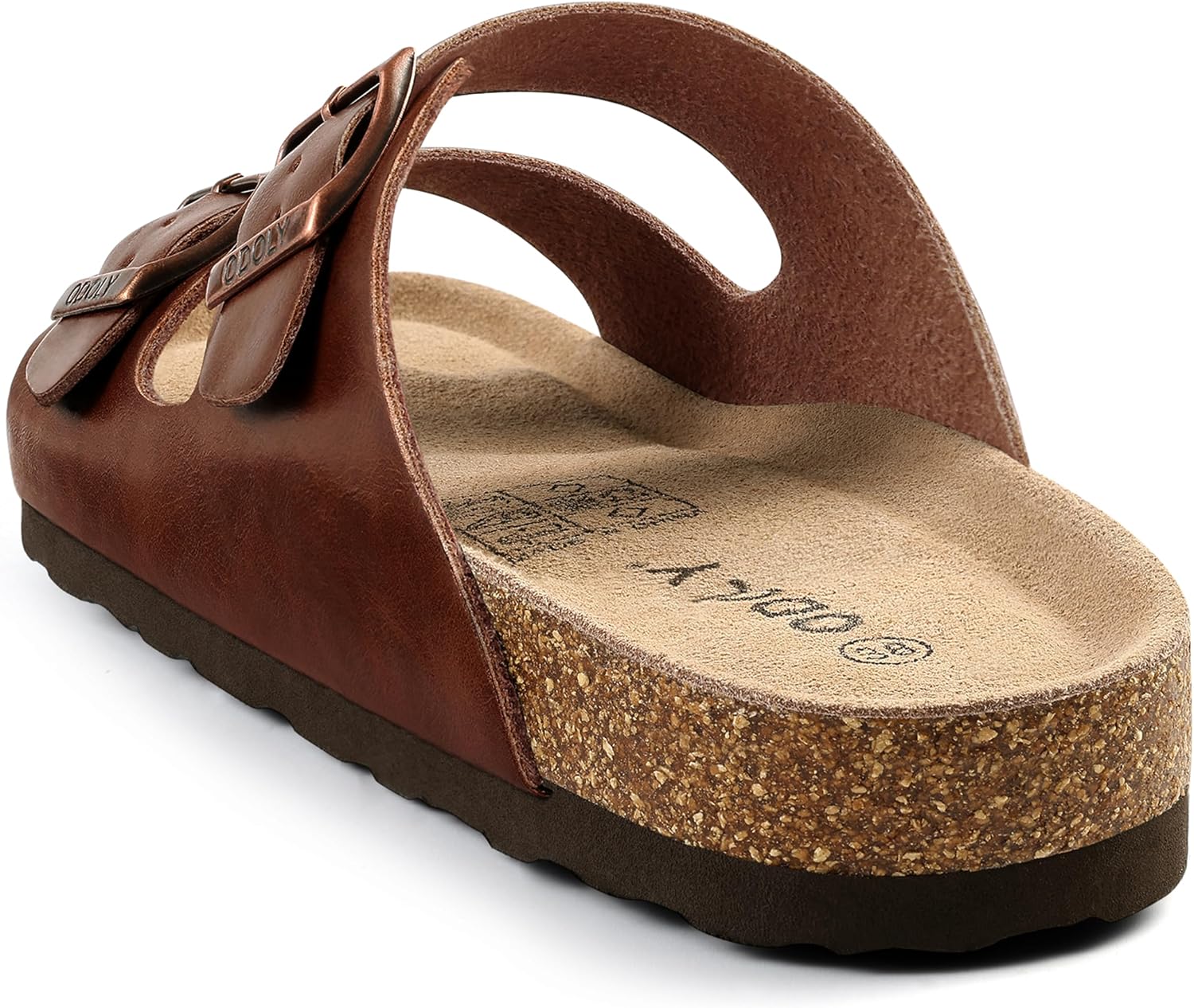 ODOLY Men's Cork Footbed Slide Sandal, Arch Support Summer Outdoor Sandals with Adjustable Buckle for Men thumbnail