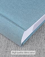 Vista 4 de Álbum de fotos de 4 x 6 con capacidad para 402 fotos con bolsillos deslizantes para notas, portada de lino, álbumes de fotos con espacio de Azul cian