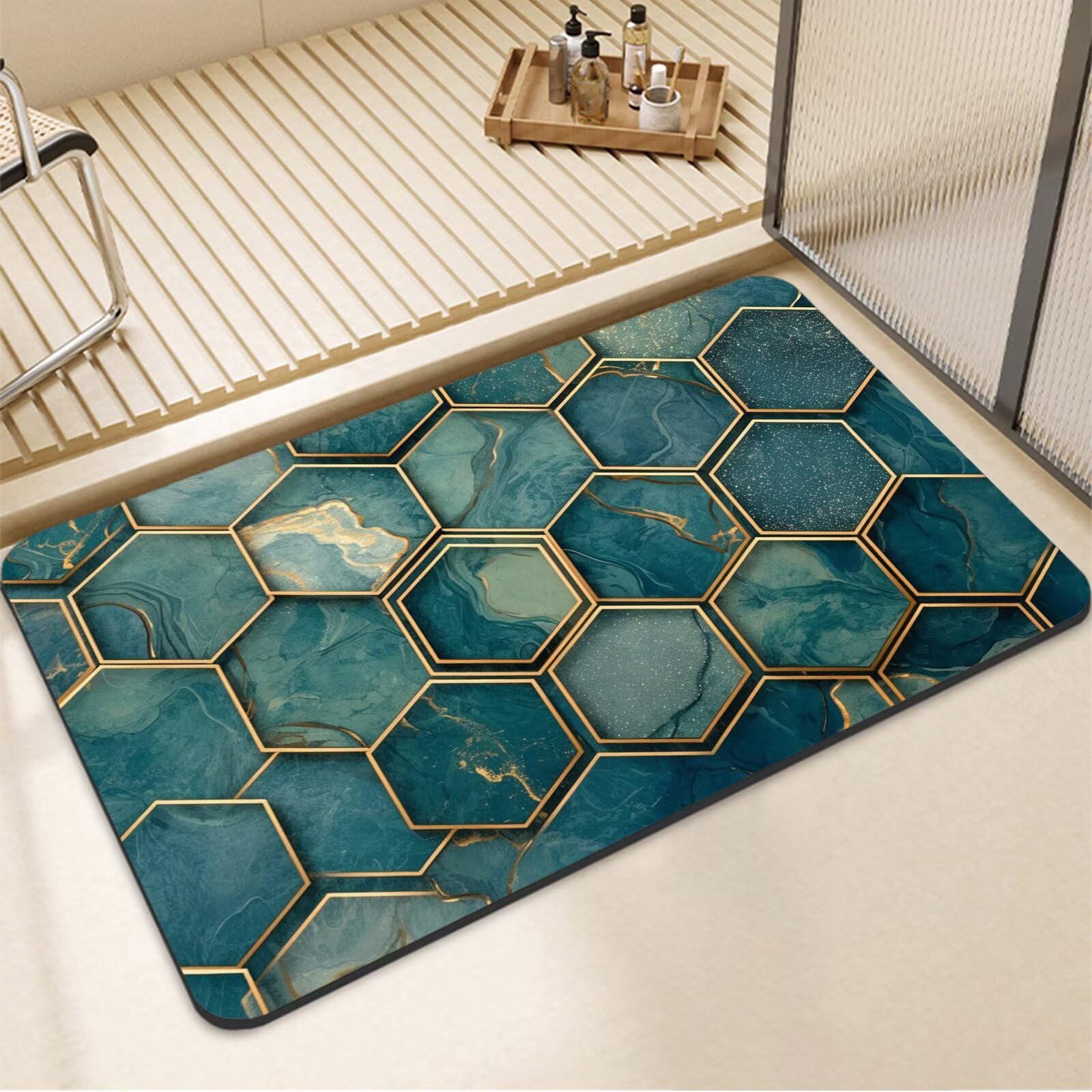Tapis de bain antidérapant en caoutchouc fini les glissades en douche