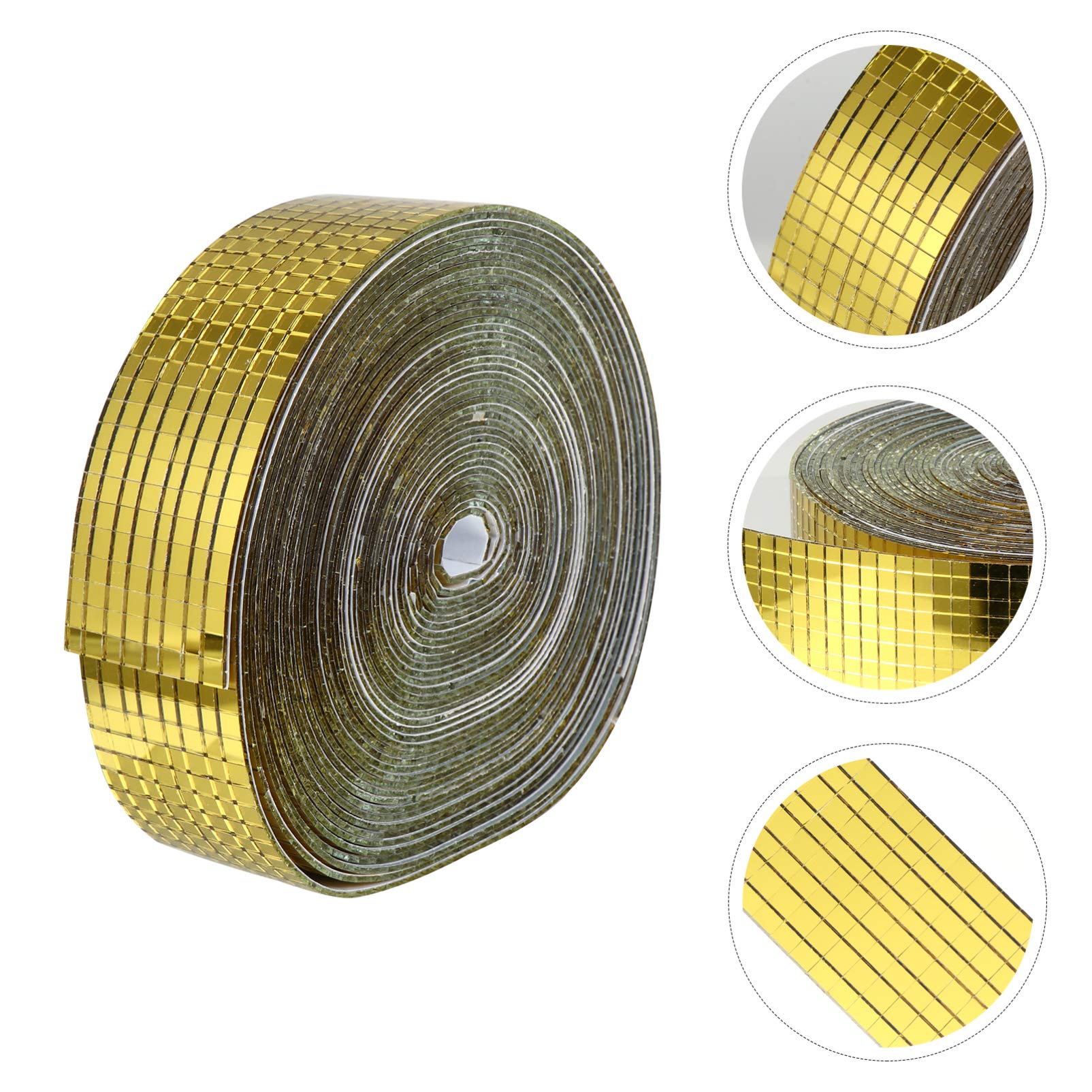 Mosaico Autoadesivo in Vetro Fibra Oro, Rotolo 10m 5x5 Mm