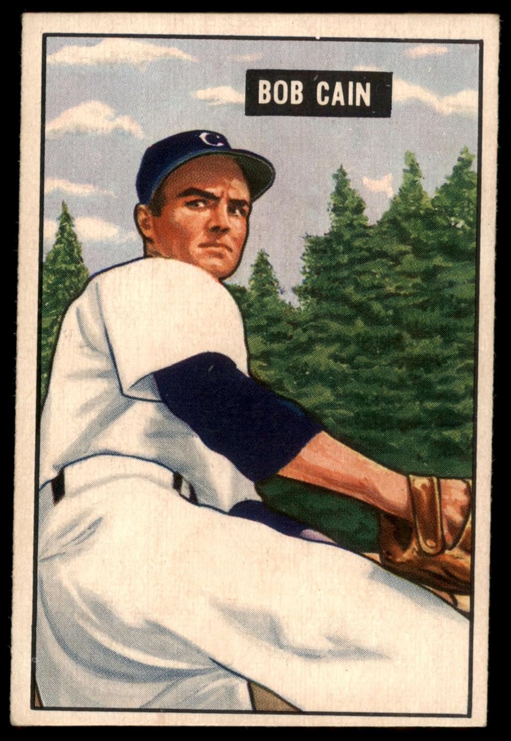 1951 Bowman #197 Bob Cain Detroit Tigers (Baseball Card) EX Tigers