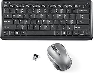 Verbatim Wireless Keyboard and Mouse Combo Compact Silent 2.4GHz Lag-Free Wireless Mouse and Keyboard Combo with USB Nano Receiver for Laptop, PC - Black