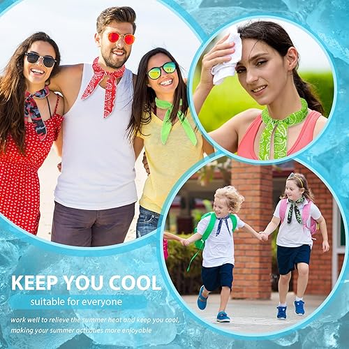 Miniatura 4 de 48 unidades de enfriador de cuello de hielo a granel, bufanda fresca para climas extremadamente calurosos con agua evaporativa para hombres y