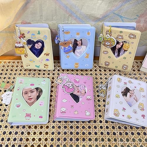 Miniatura 6 de Portatarjetas Kpop de 3 pulgadas, mini álbum de fotos, álbum de fotos con corazón hueco, portátil, colección de imágenes con colgante, 40 bolsillos