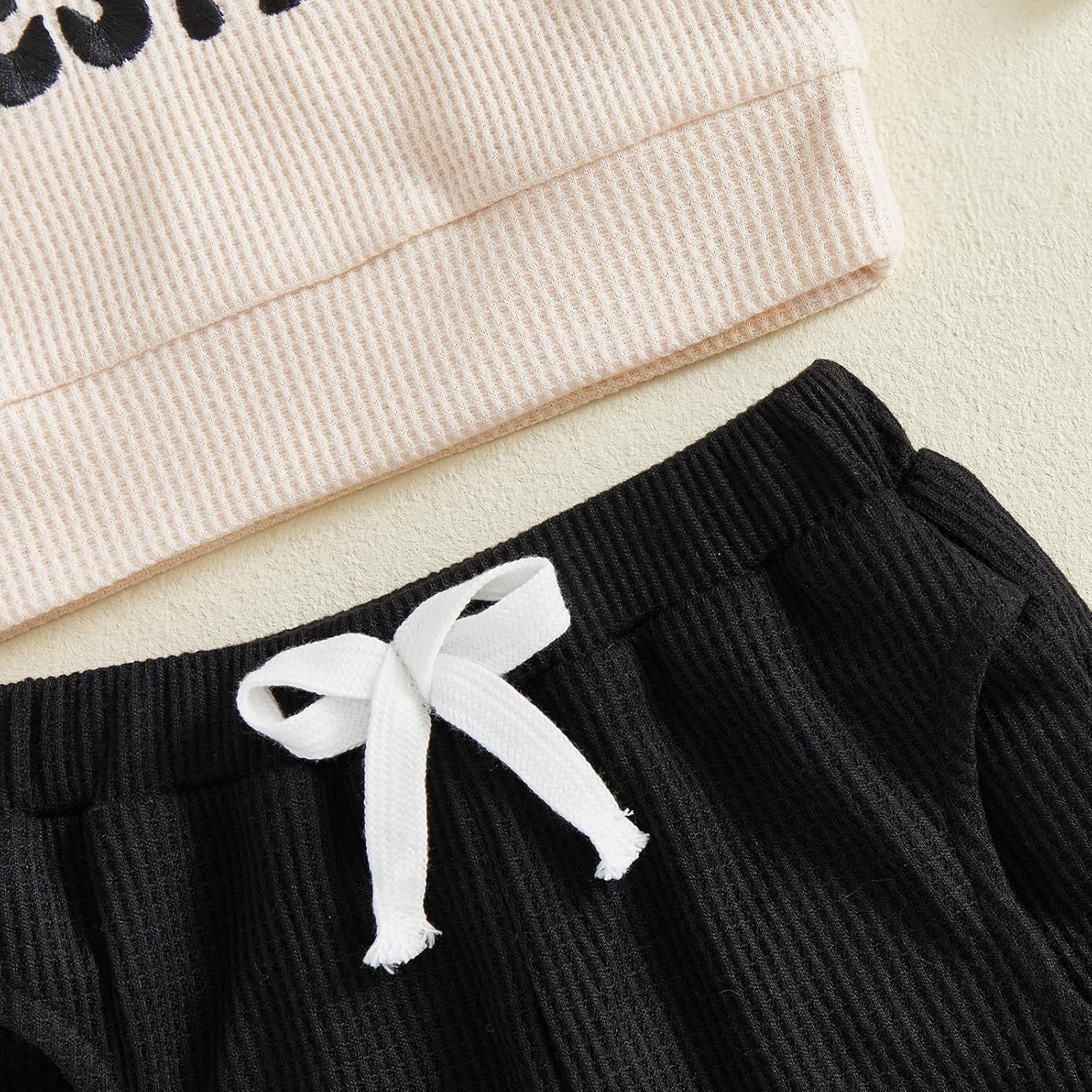 Aunties Bestie Baby Outfit Toddler Boy Long Sleeve Pullover Tops and Waffle Pants Set 2Pcs Infant Fall Winter Clothes - Image 6