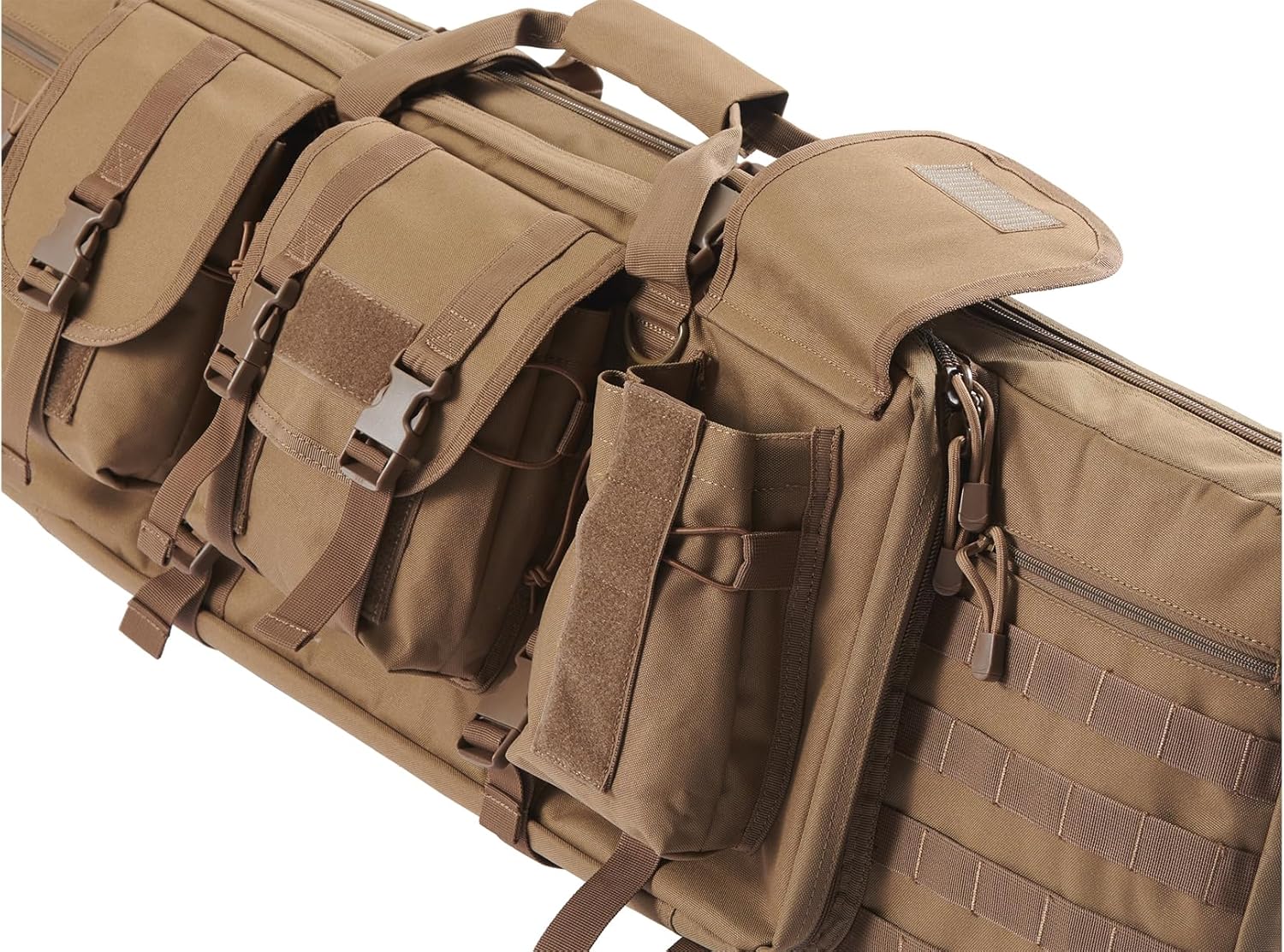GoldenBall Guawin American Classic 42-Inch Tactical Double Long Gun and Pistol Bag with Backpack Straps - Khaki