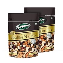 Happilo Premium International Healthy Nutmix 200g (Pack of 2), Almonds, Black Raisins, Cashewnuts, Cranberries, Green Raisins, Pistachio Kernels & Walnut Kernels
