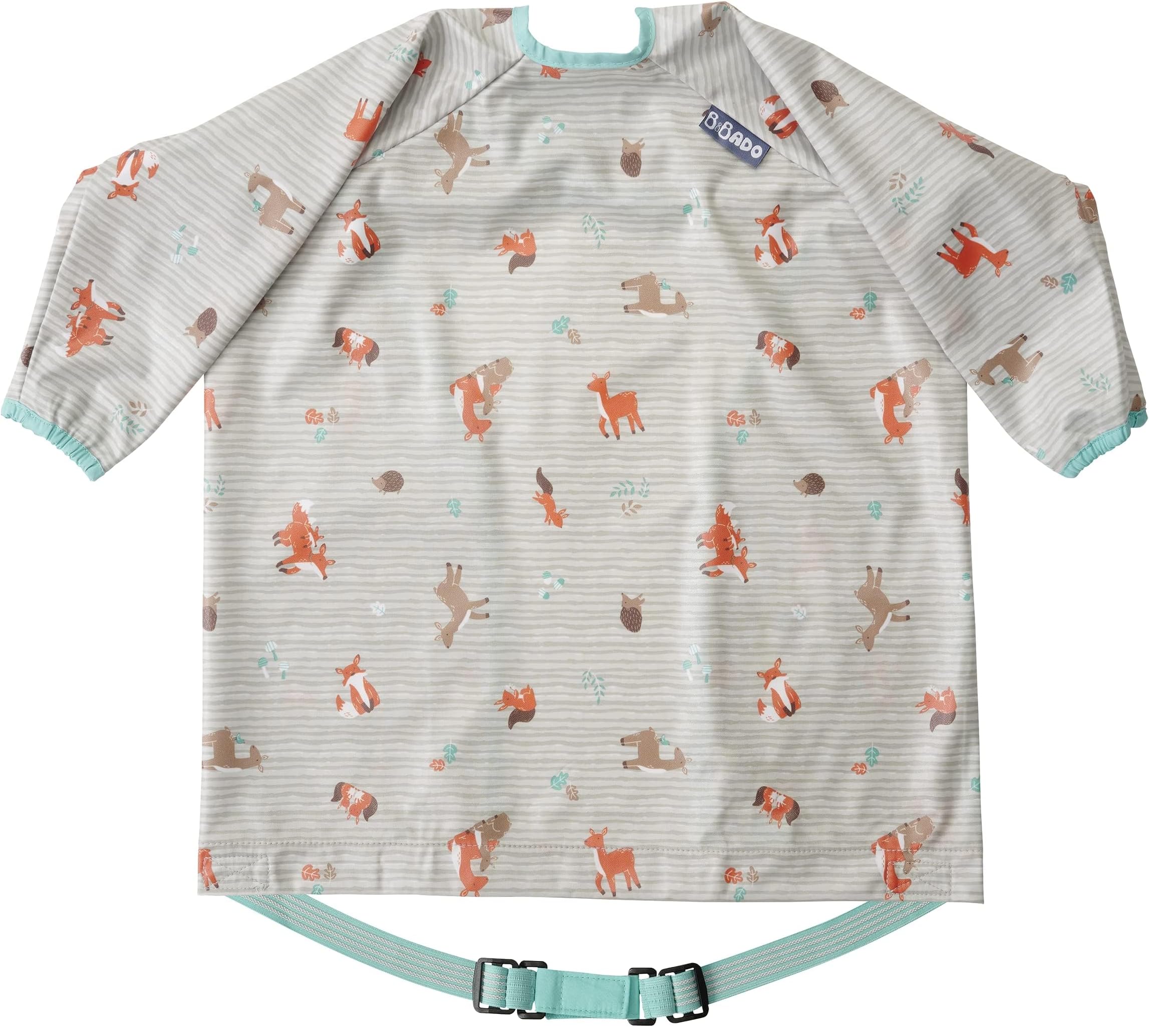 BIBaDO - Long Sleeve Baby Bibs - Babies & Toddlers 6-36 Months - Coverall Weaning Bib - Easy Wipe Clean & Soft Fabric - Attach to Highchair & Tables - Waterproof - Machine Washable