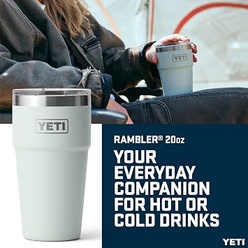 YETI Rambler 20 oz (591 ml) Stackable Cup with Removable Magslider Lid, Stainless Steel Vacuum Insulated Coffee Cup, Ridgeline