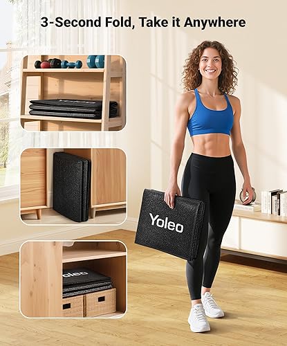 Miniatura 15 de YOLEO Banco de pesas ajustable de 880 libras para prensa de banco, banco de pesas plegable MAX con soporte de prensa de banco/cabeza extendida