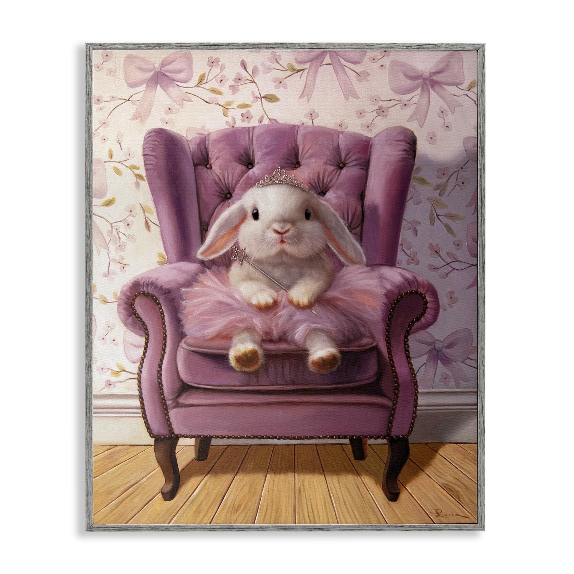 Impression giclée Lucia Heffernan princesse rose cadre Stupell Industries tableau 35 cm