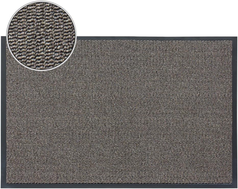 FunkyBuys® Barrier Mat Large Brown/Black Door Mat Rubber Backed Medium