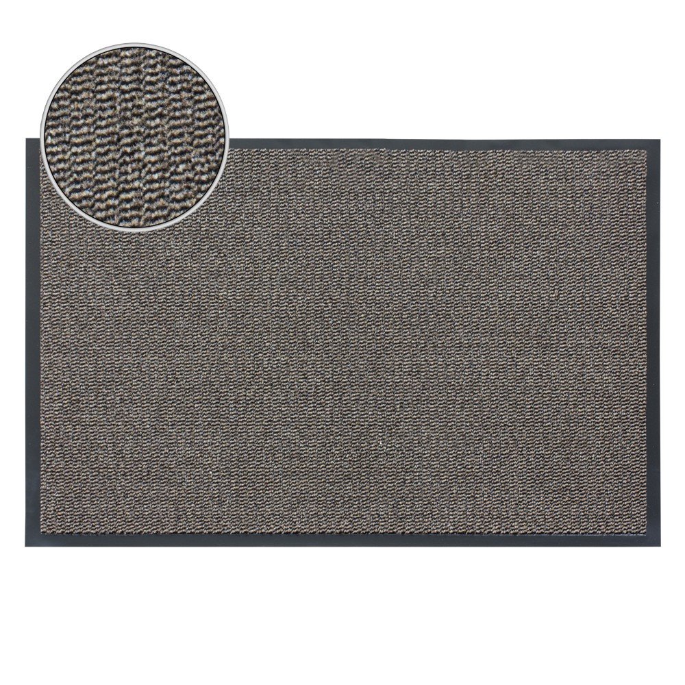 FunkyBuys® Barrier Mat Large Brown/Black Door Mat Rubber Backed Medium Runner Barrier Mats Rug PVC Edged Heavy Duty Kitchen Mat 60x180_Brown
