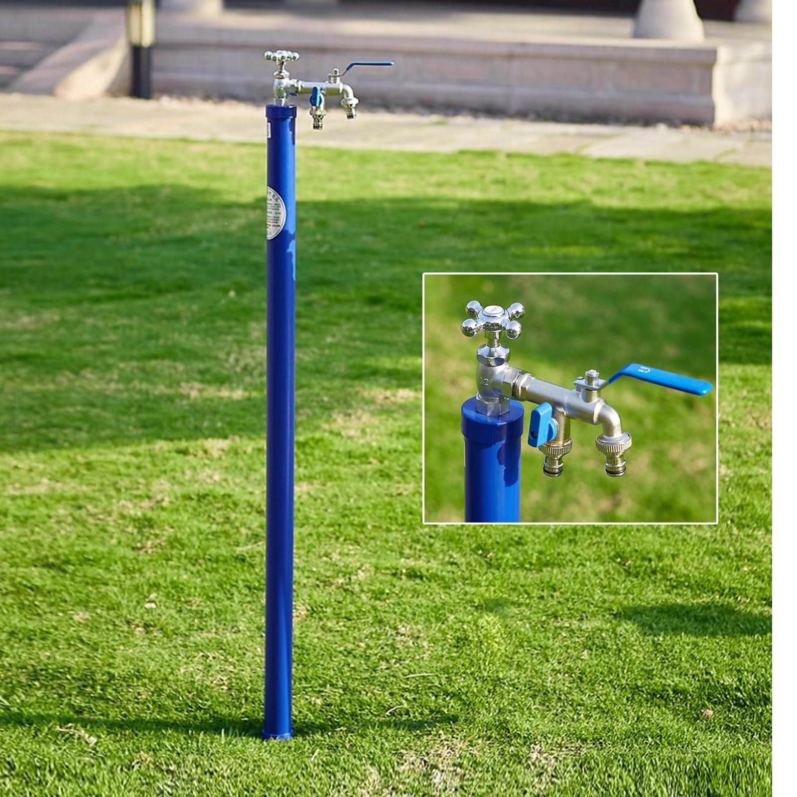 SDCFFC Frost-Free Water Column Spigot - Freeze Proof Outdoor Faucet with Freestanding Hose Stand 31in Floor Mount Water Tap Hydrant for Garden and Landscape Use