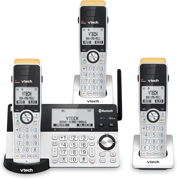 VTech IS81513 Super Long Range 3 Handset DECT 6.0 Cordless Phone for