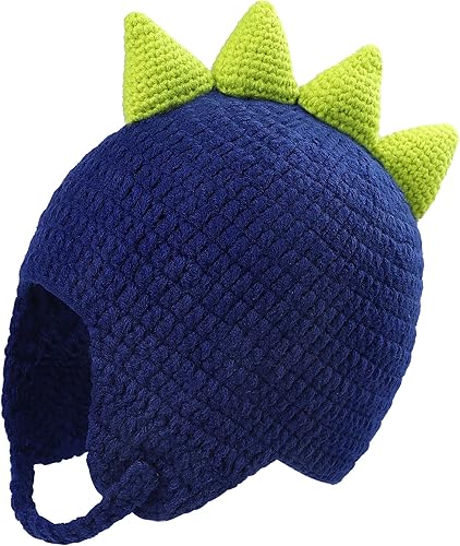 Bigwow Gorro de punto para niños, lindo dinosaurio para niños pequeños, gorro de punto cálido de invierno para niños pequeños