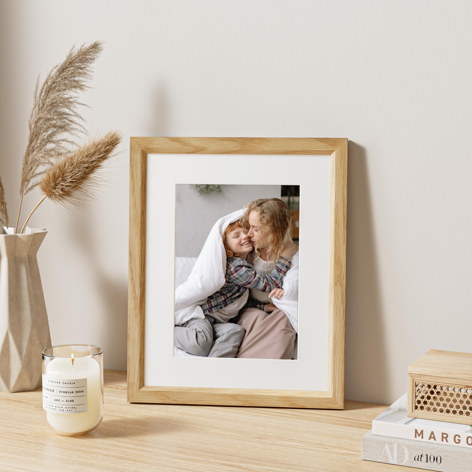 Amazon.com - Fun Memories 5x7 Picture Frame, Solid Oak Wood 5x7
