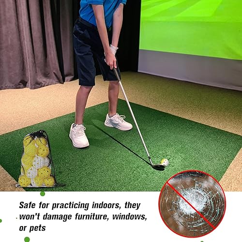 Miniatura 6 de Paquete de 30 pelotas de golf de práctica de 1.654 pulgadas, goma EVA, pelota de entrenamiento de golf, alta visibilidad para un fácil seguimiento,