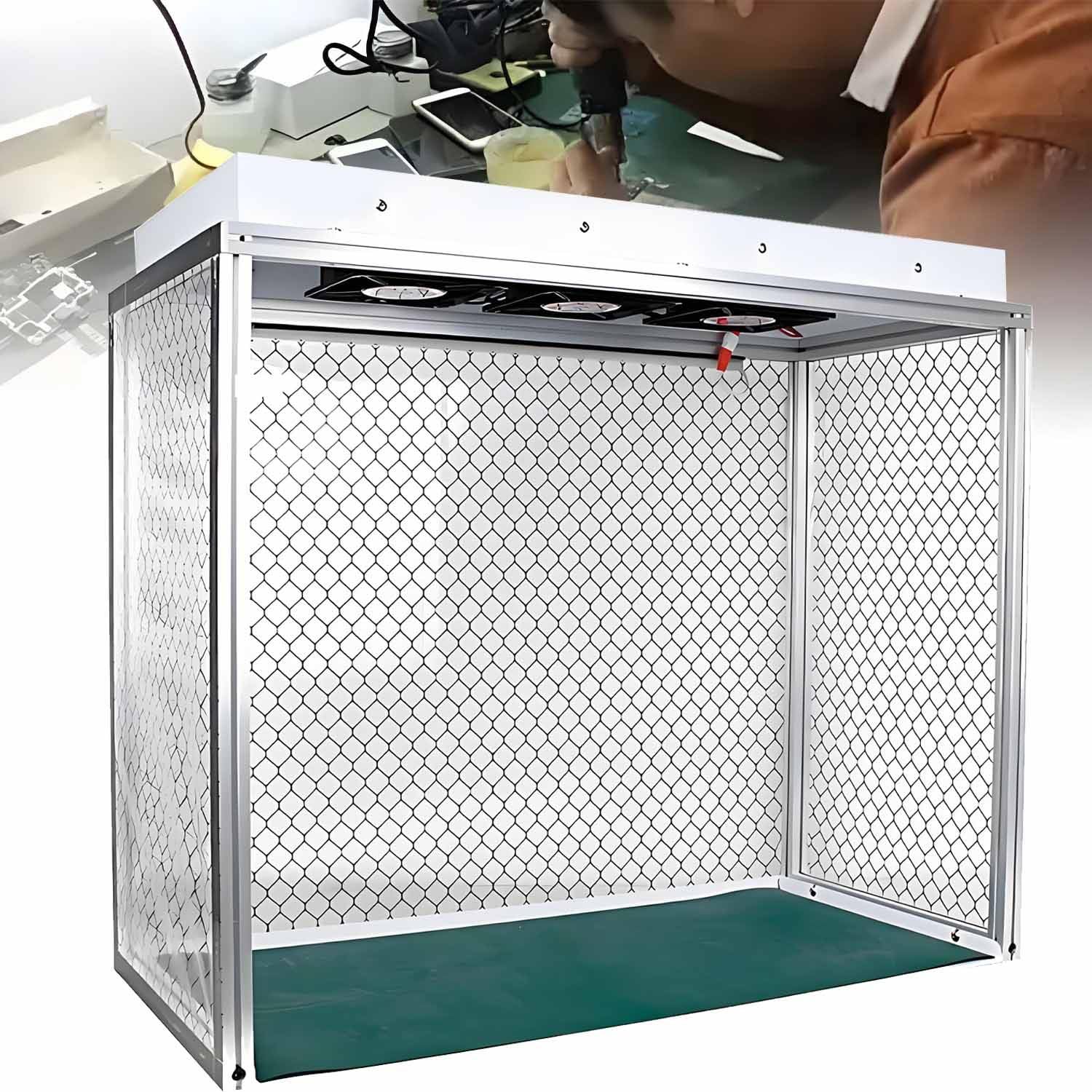 Cabina de Flujo laminar, Campana de Flujo laminar Vertical, Banco de Trabajo Limpio con 3 Ventiladores y Rejilla filtrante, para un Trabajo Limpio y Libre de Polvo