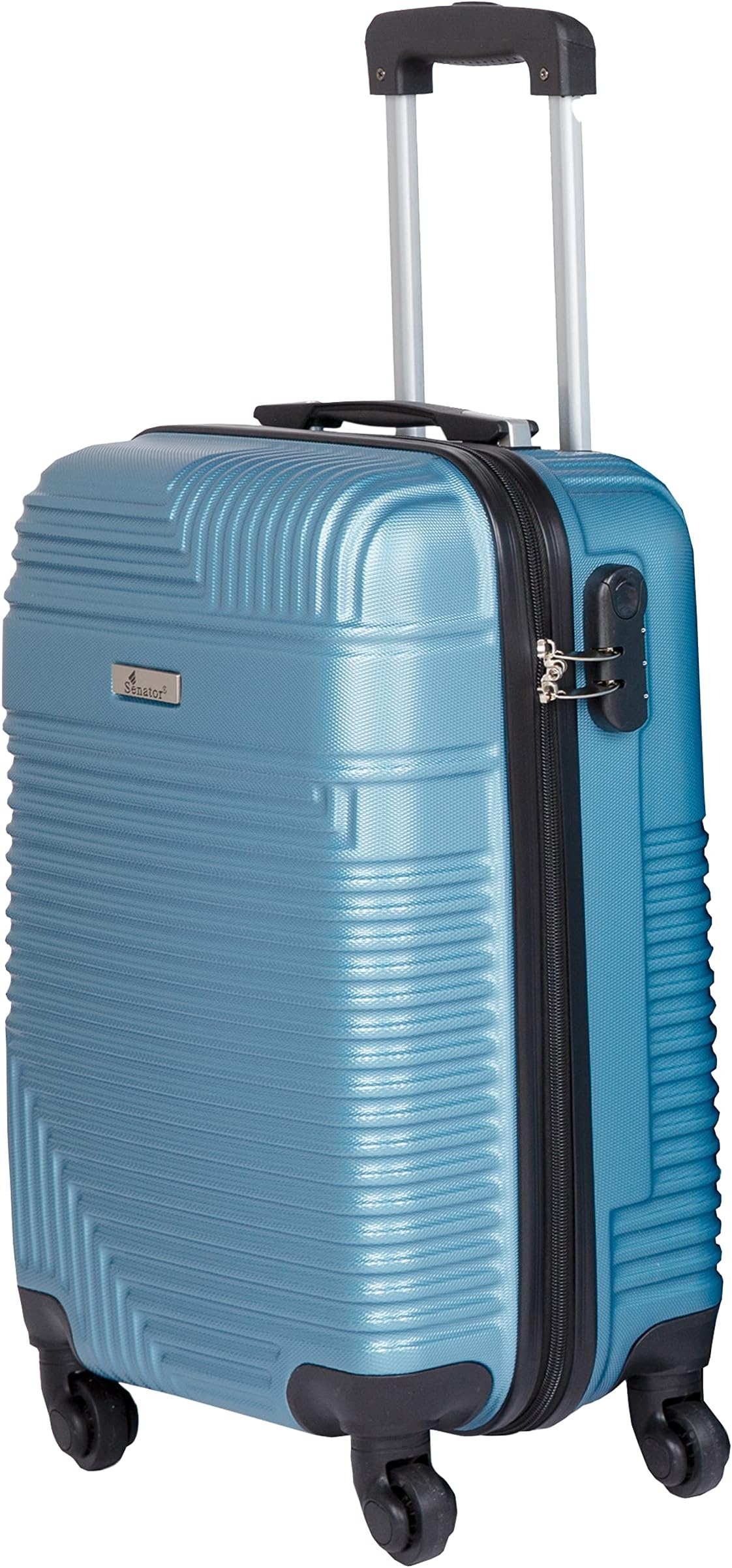 Senator Hard Case Carry on Luggage 20 Inches Small Suitcase with Wheels for Unisex – KH120 | ABS Lightweight Carryon Luggage with Spinner Wheels 4 (Carry-On 20-Inch, Light Blue)