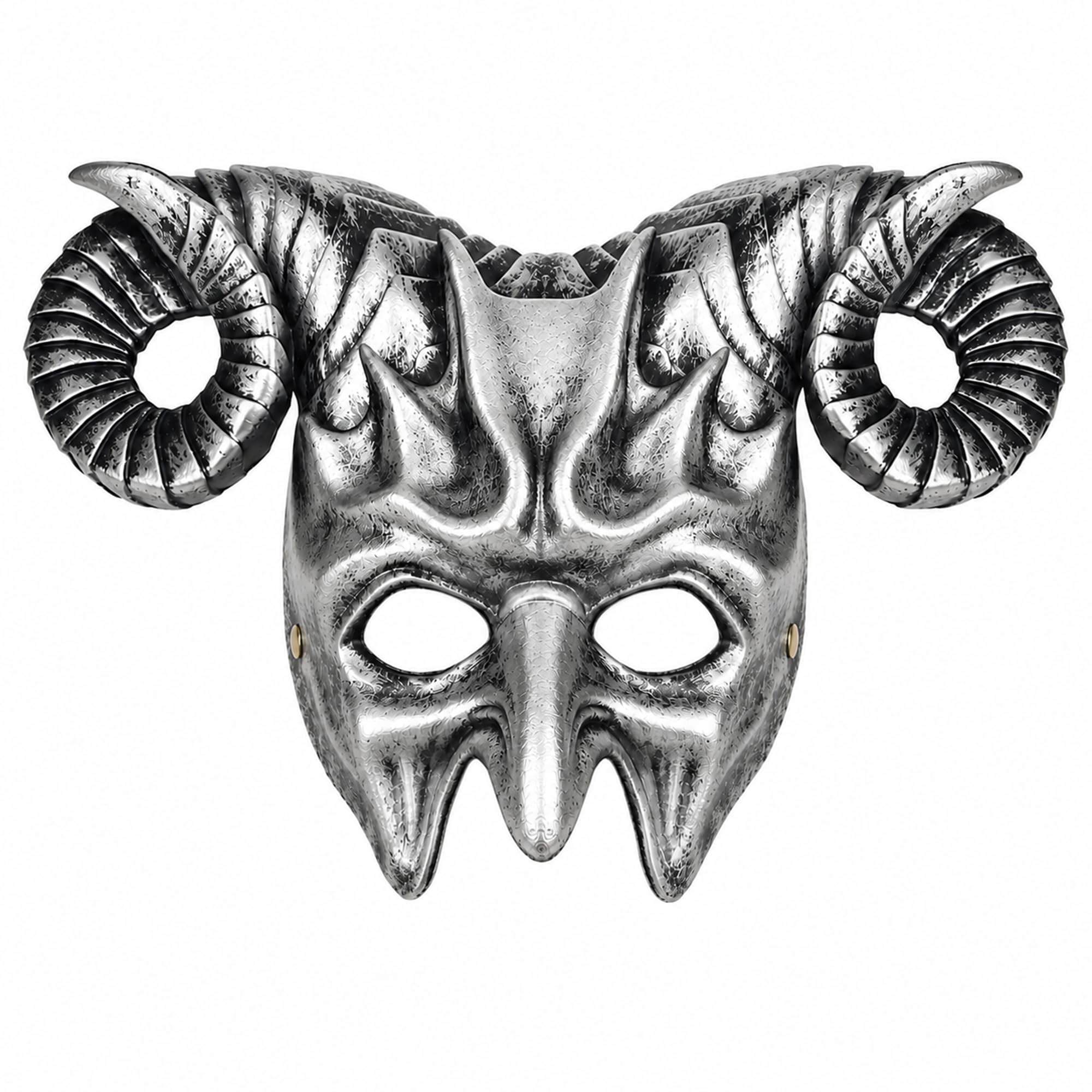 Alaxciax Devil Goat Horned Mask Silver