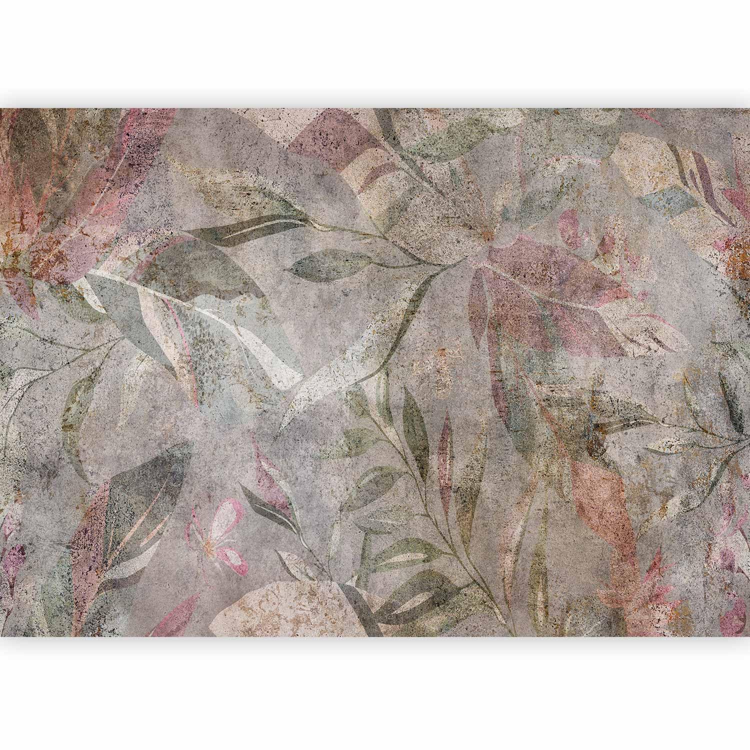 murando Photo Wallpaper Leaves 450x315 cm / 177.16" x 124" Non-Woven Premium Art Print Fleece Wall Mural Decoration Poster Picture Design Modern Abstract Nature Botany Plants Vintage b-C-0950-a-a โ image 1
