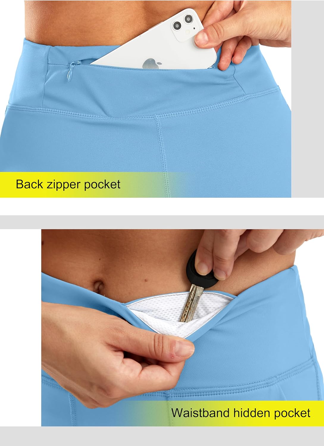 SANTINY Women's 6''/ 8'' Athletic Long Shorts with 4 Pockets High Waisted Bermuda Shorts for Women Walking Running Casual thumbnail