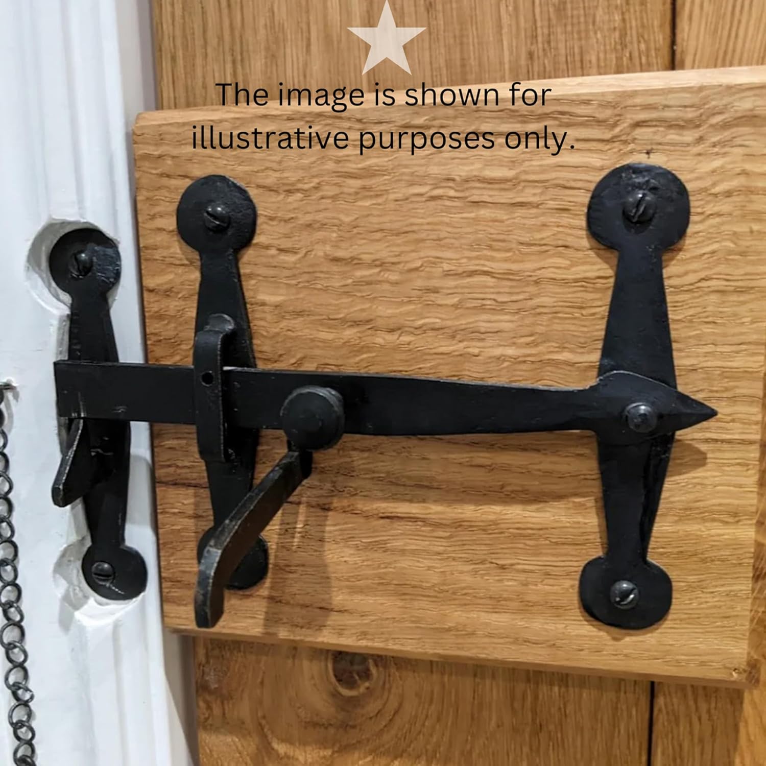 Heavy Duty Hand Forged Beeswax Hardware Kit (Pair of 18" T Hinge & Suffolk Latch) Suitable for Oak Ledge Doors Oak Doors