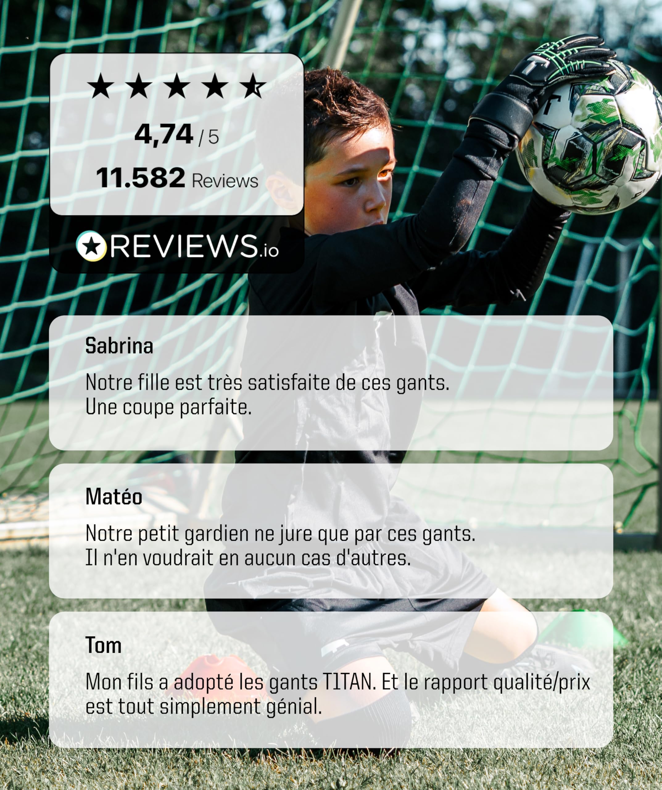 T1TAN Gants de Gardien Enfants - Gants de Gardien de But avec protège-Doigts - pour Le Professionnel de l’Avenir - Taille 4-6
