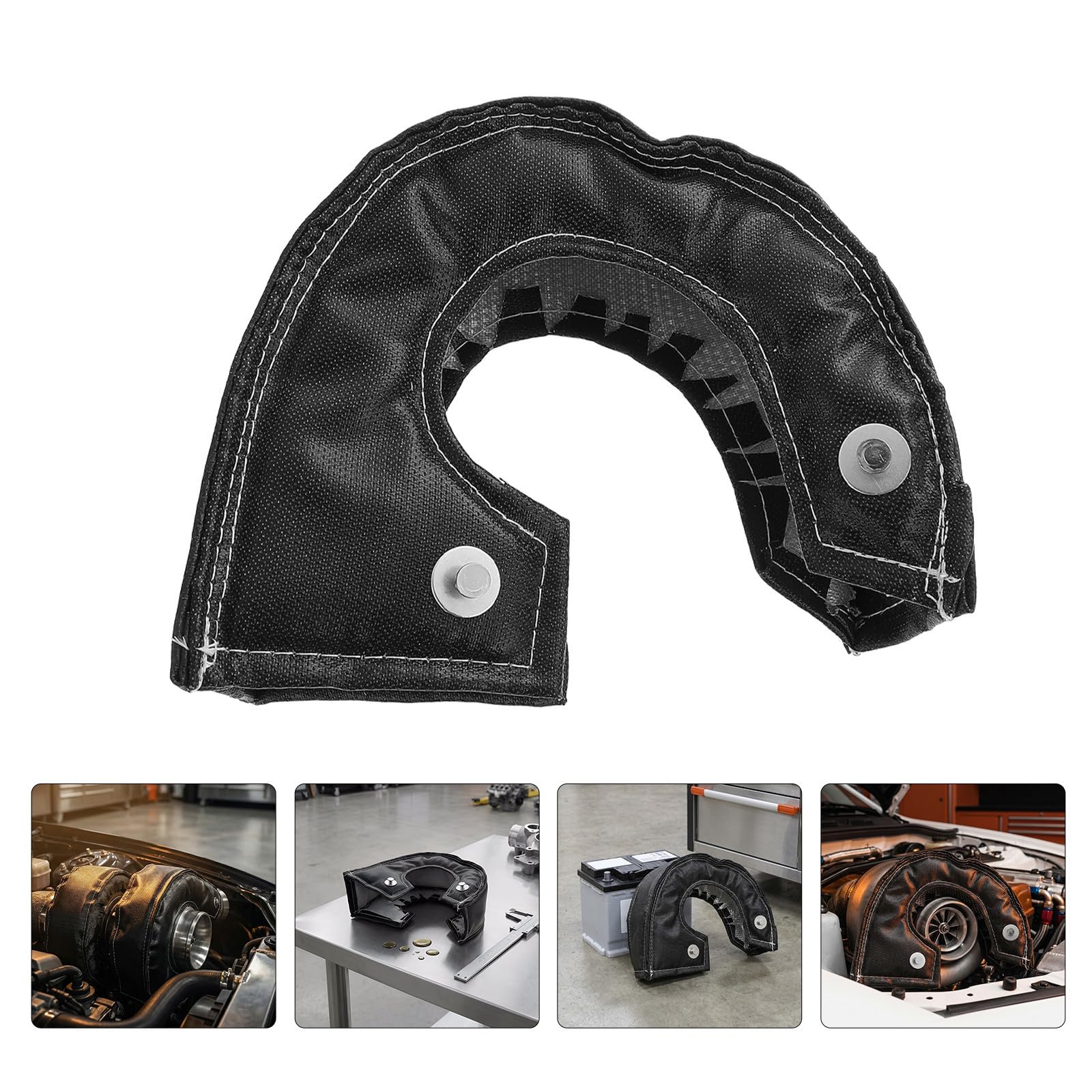 Copertura Termica per Migliorare le Prestazioni del Motore 2 Pezzi per Turbocompressore in Fibra di Vetro e Silicone, Design Protettivo Adatta per Auto e Appassionati Automotive