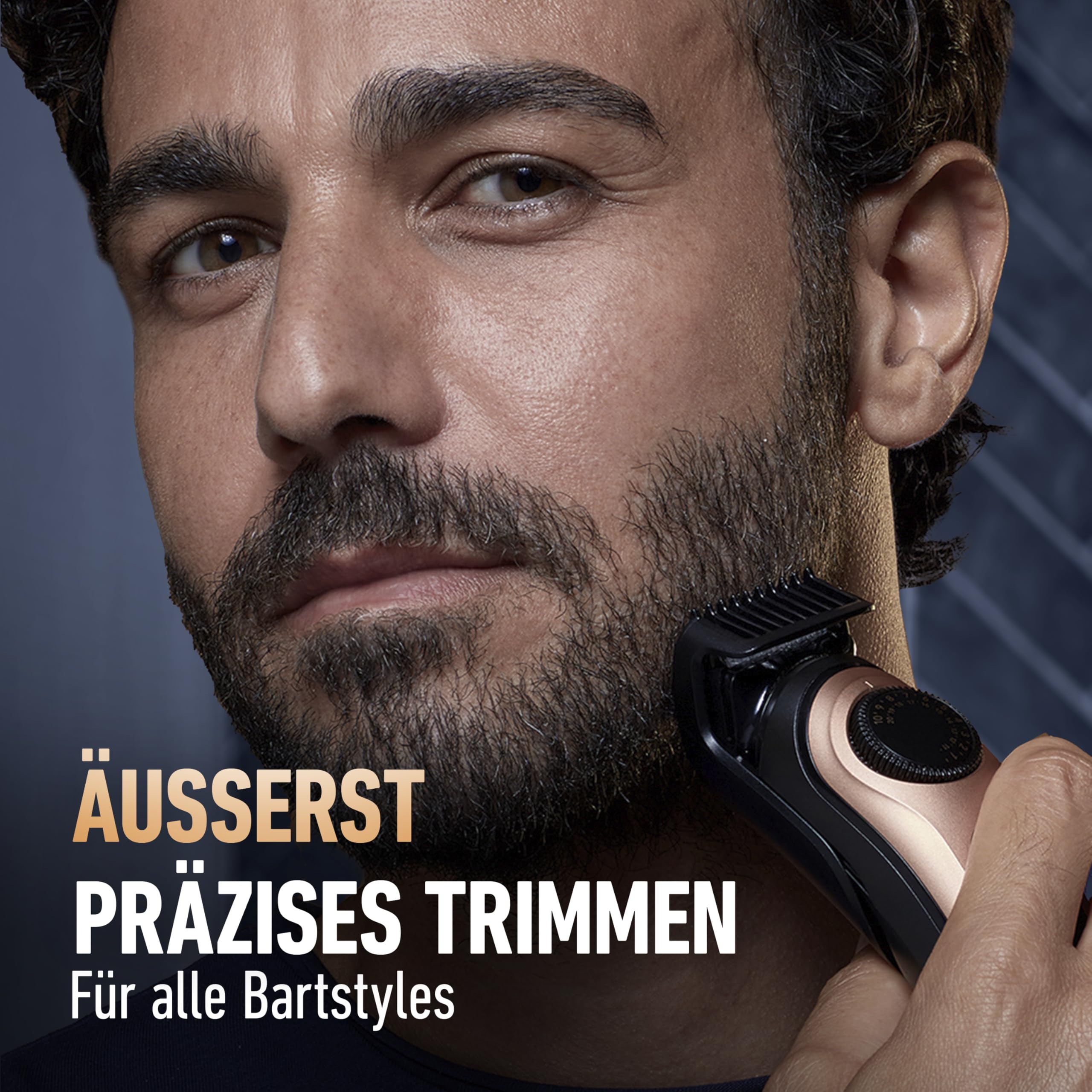 King C. Gillette Barttrimmer Pro, Bartschneider Herren, Kupfer | Trimmer mit Präzisionsrad, Kabelloser Bart Rasierer, Inkl. Reinigungsbürste, 3 Auswechselbare Kammaufsätze Und Ladegerät
