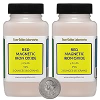 Vista 13 de Red Magnetic Iron Oxide [y-Fe2O3] 99% USP Food Grade Powder 12 Oz in 4 Bottles