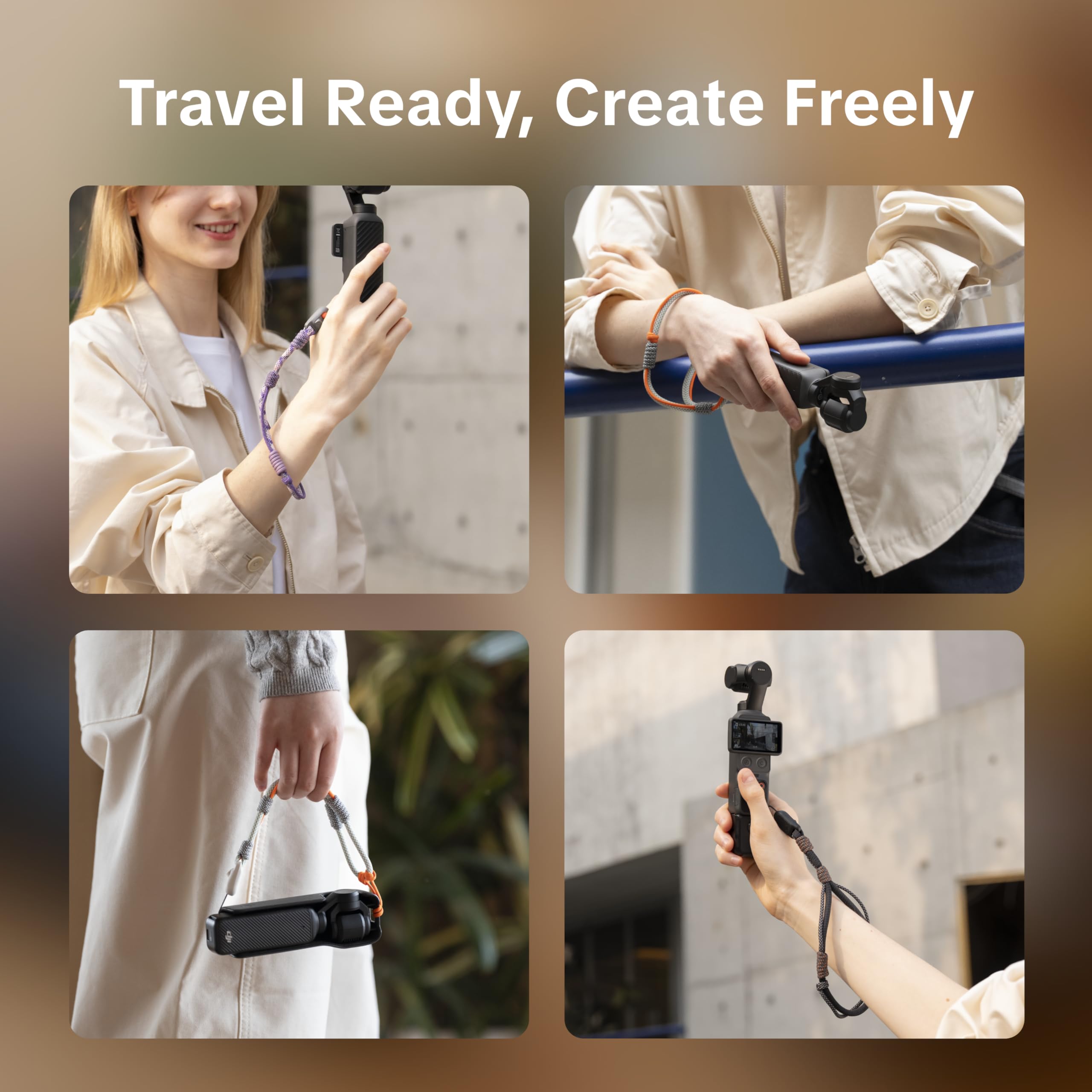 PGYTECH Cinturino da Polso per DJI Osmo Pocket 3/4, Cordino a Sgancio Rapido per Fotocamera e Custodia, Poliestere ad Alta Resistenza, Carico 10kg