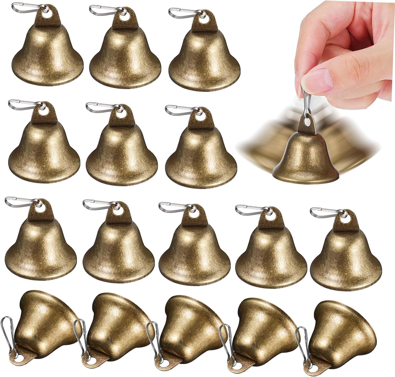 YARNOW 20pcs Craft Bells Small Bells Statues Wind Chime Accessories Christmas Outdoor Decor