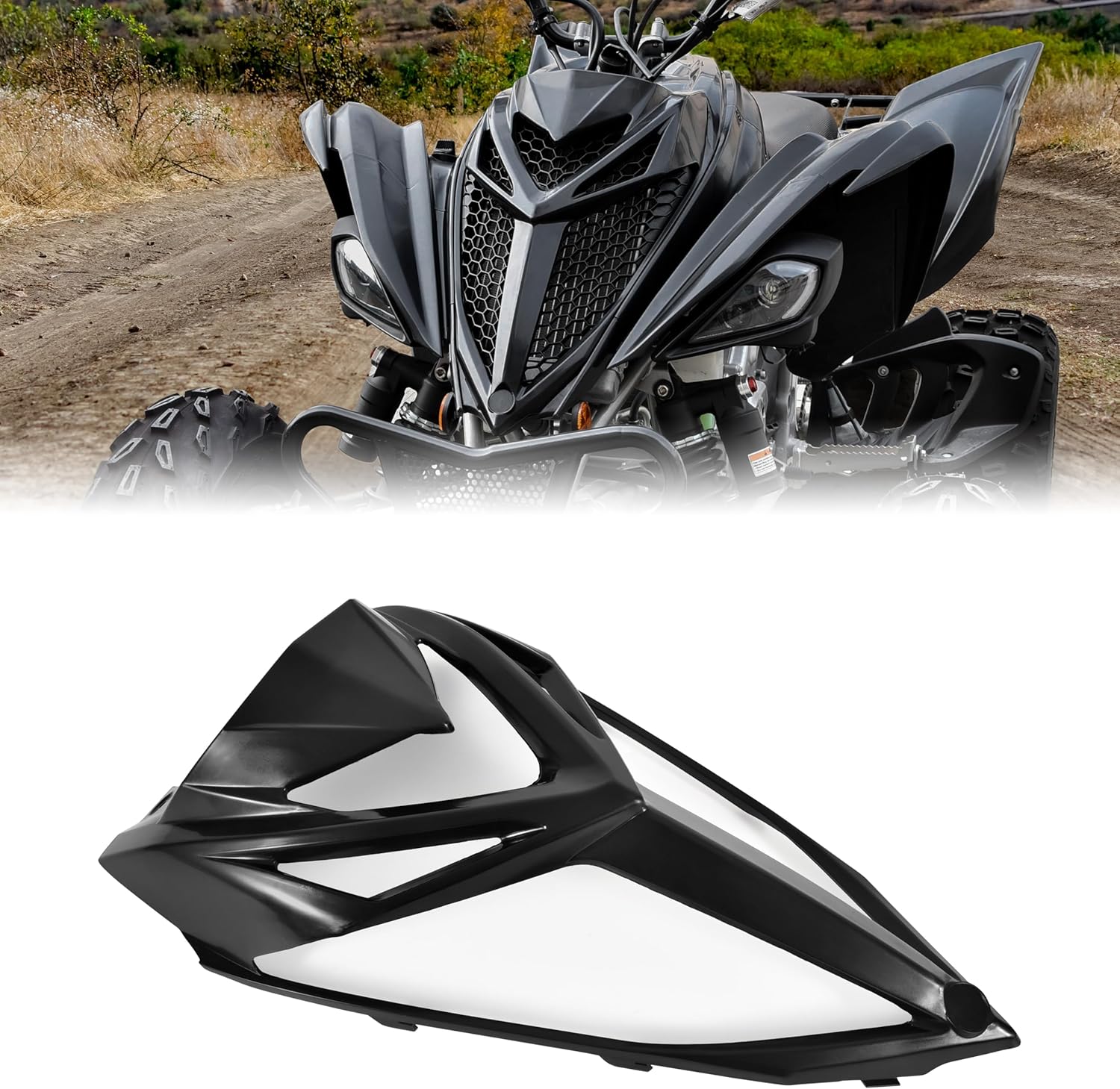 Front Fascia Radiator Cover Hood for Raptor 700, Plastic Panel Grill Nose Cover for Yamaha Raptor 700 700R 2013-2025 Accessories, Replace OEM#1PE-F3391-60-00