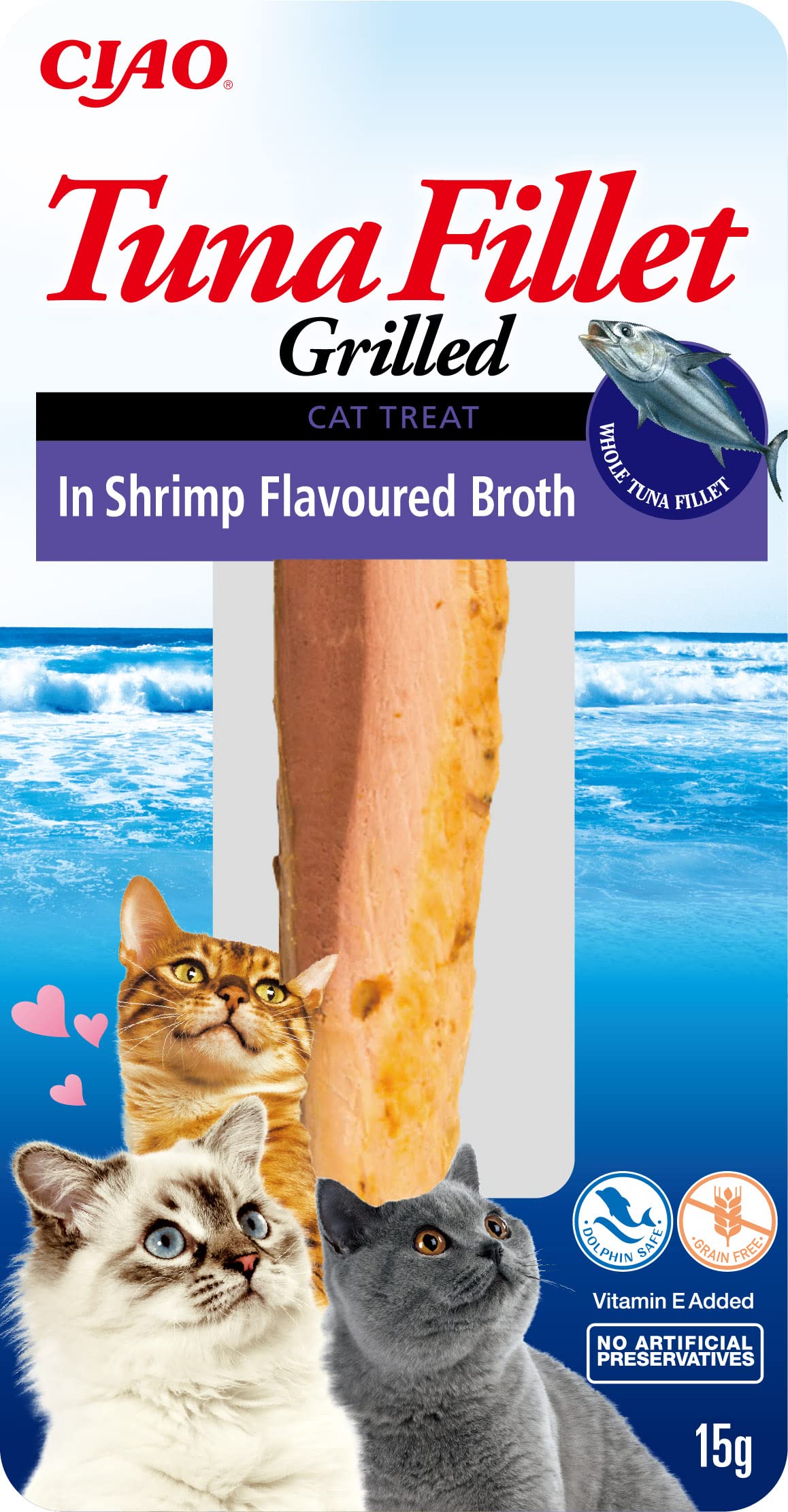 Inaba Ciao Grilled Tuna In Shrimp Flavoured Broth - Green 15G