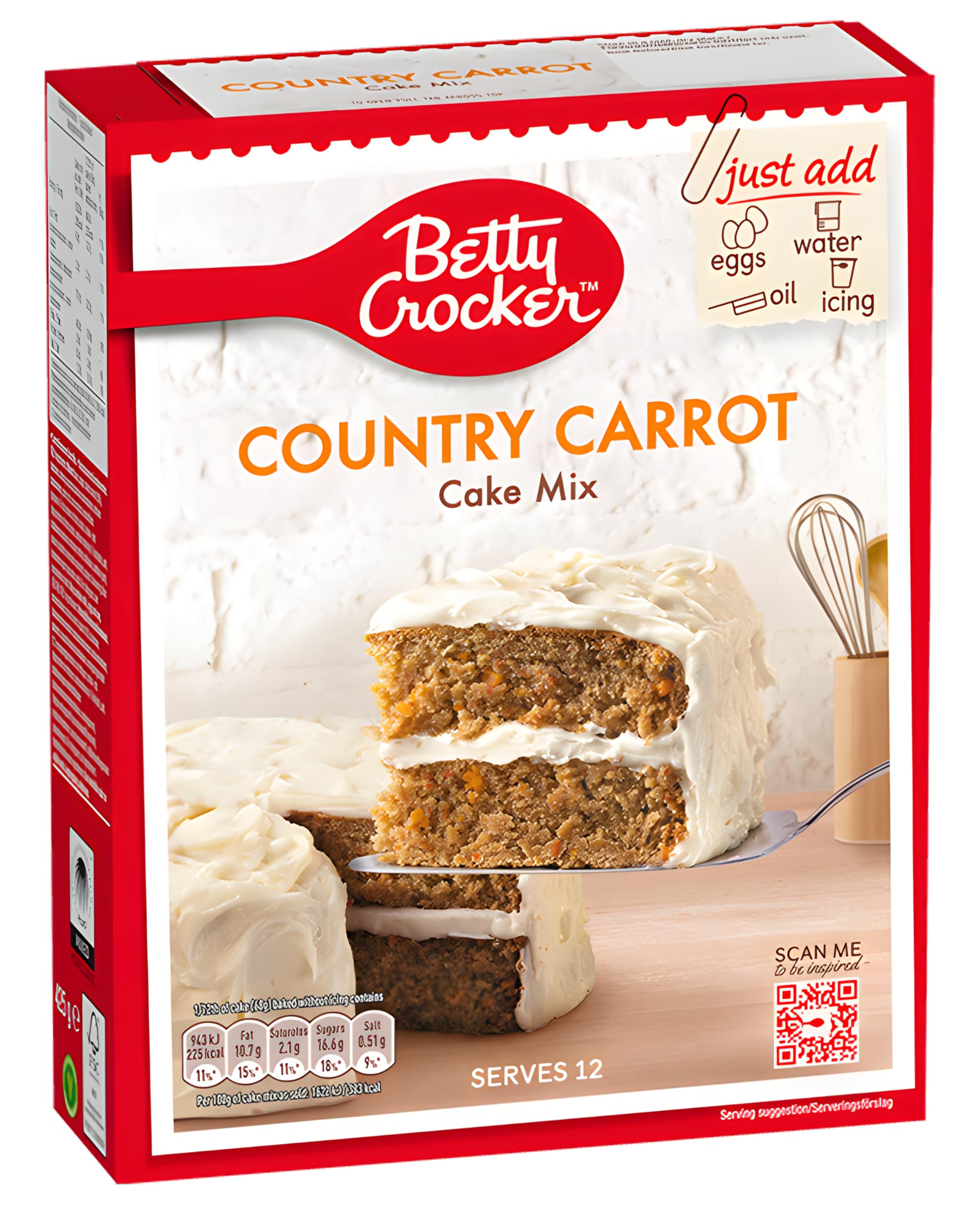 Betty Crocker Country Carrot Cake Mezcla para Pastel de Zanahoria 12 Porciones