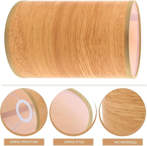 Miniatura 6 de Yardwe Pantalla de lámpara cilíndrica, cubierta de luz reemplazable para lámpara de mesa con diseño vintage, suaviza la luz para protección ocular,