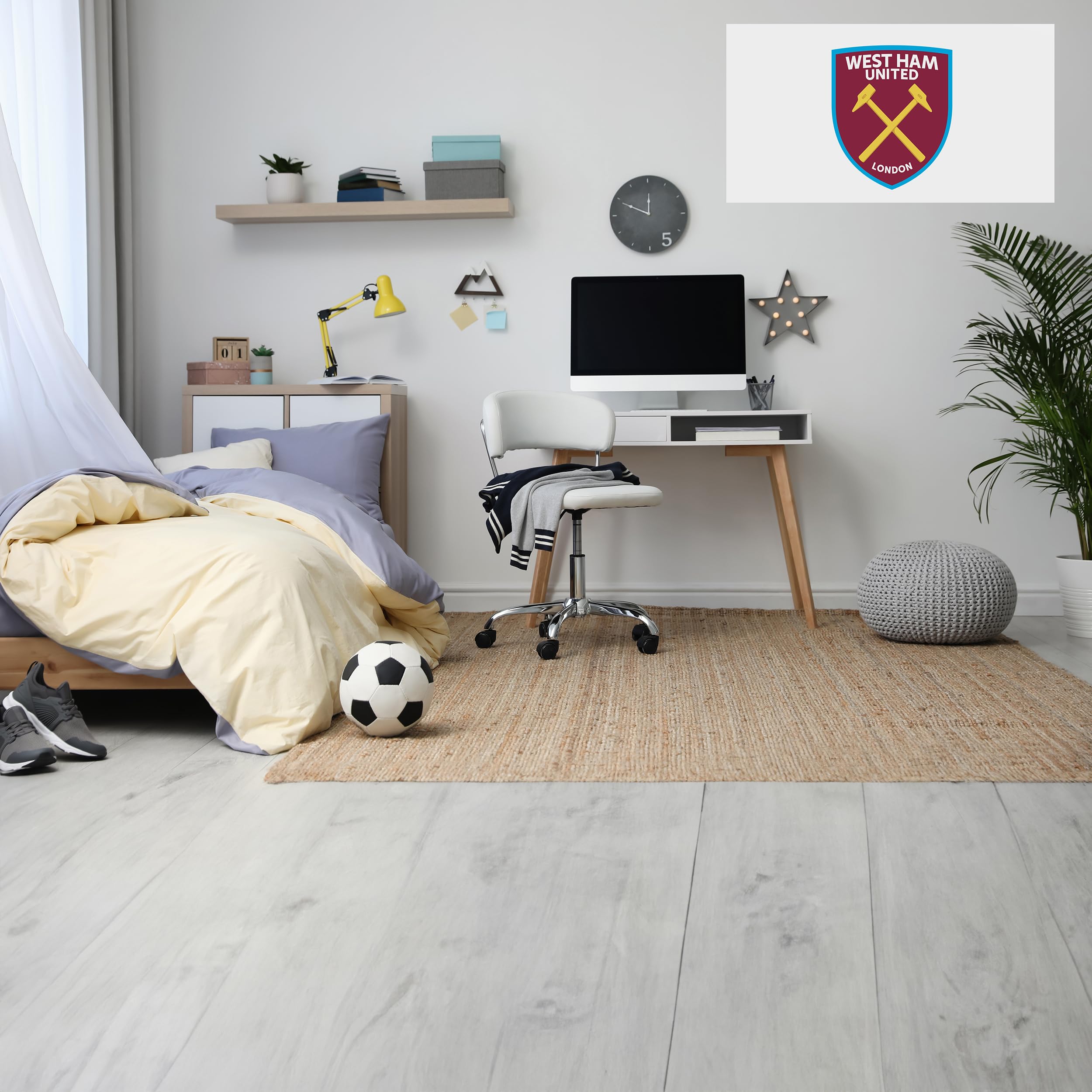 Licensed Decor West Ham United FC Vinyl Wall Stickers - Large (130cm (w) x 80cm (h) - Colour Crest on White - Image 2