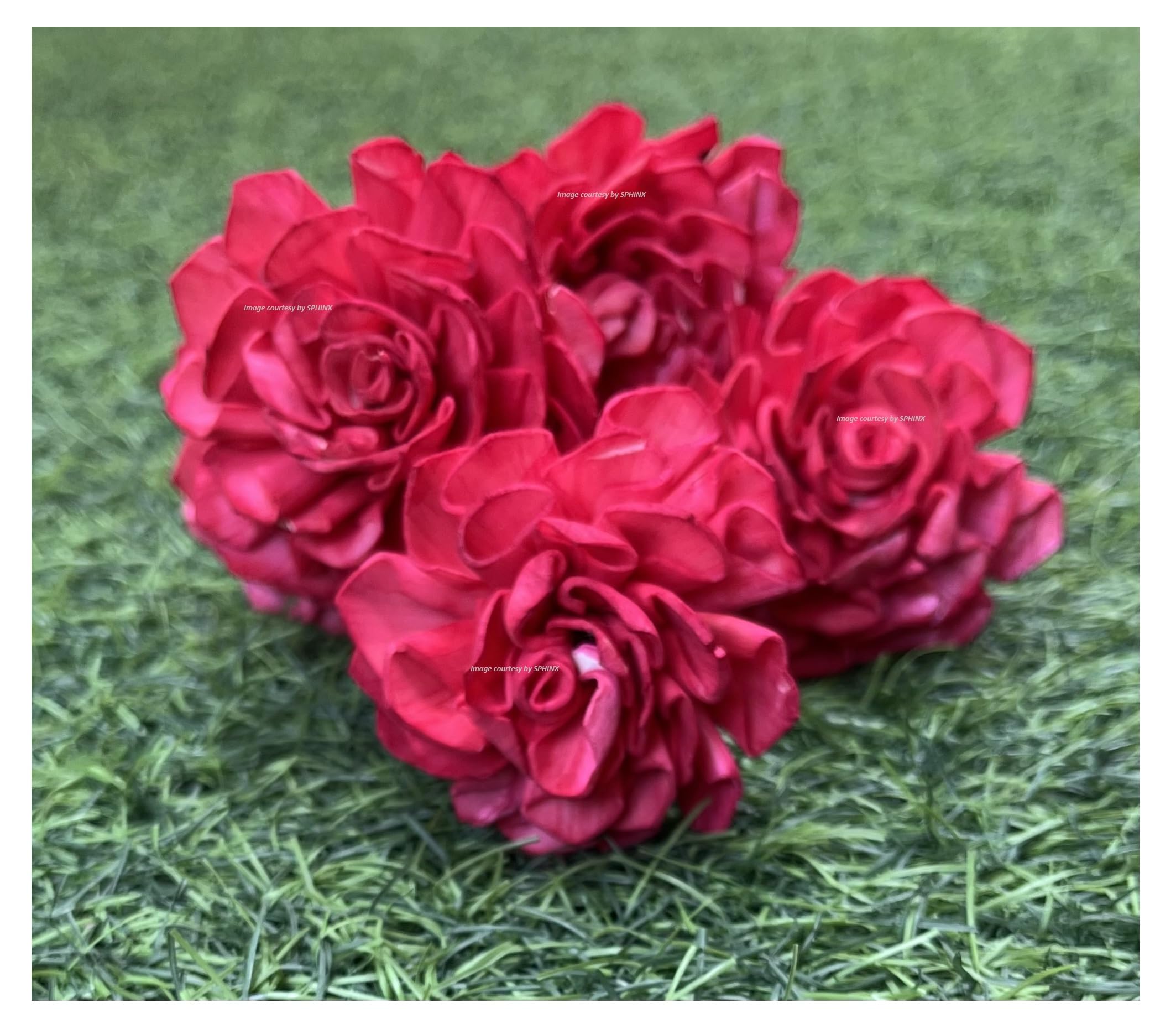 SPHINX Artisanal Handmade Sola Flower Sticks for Decorations - Natural, Sustainable, Eco-Friendly - Sola Rose, Peony, Lotus, Carnation Sticks- Height Approx 50 cms - (Red Rose, 5)