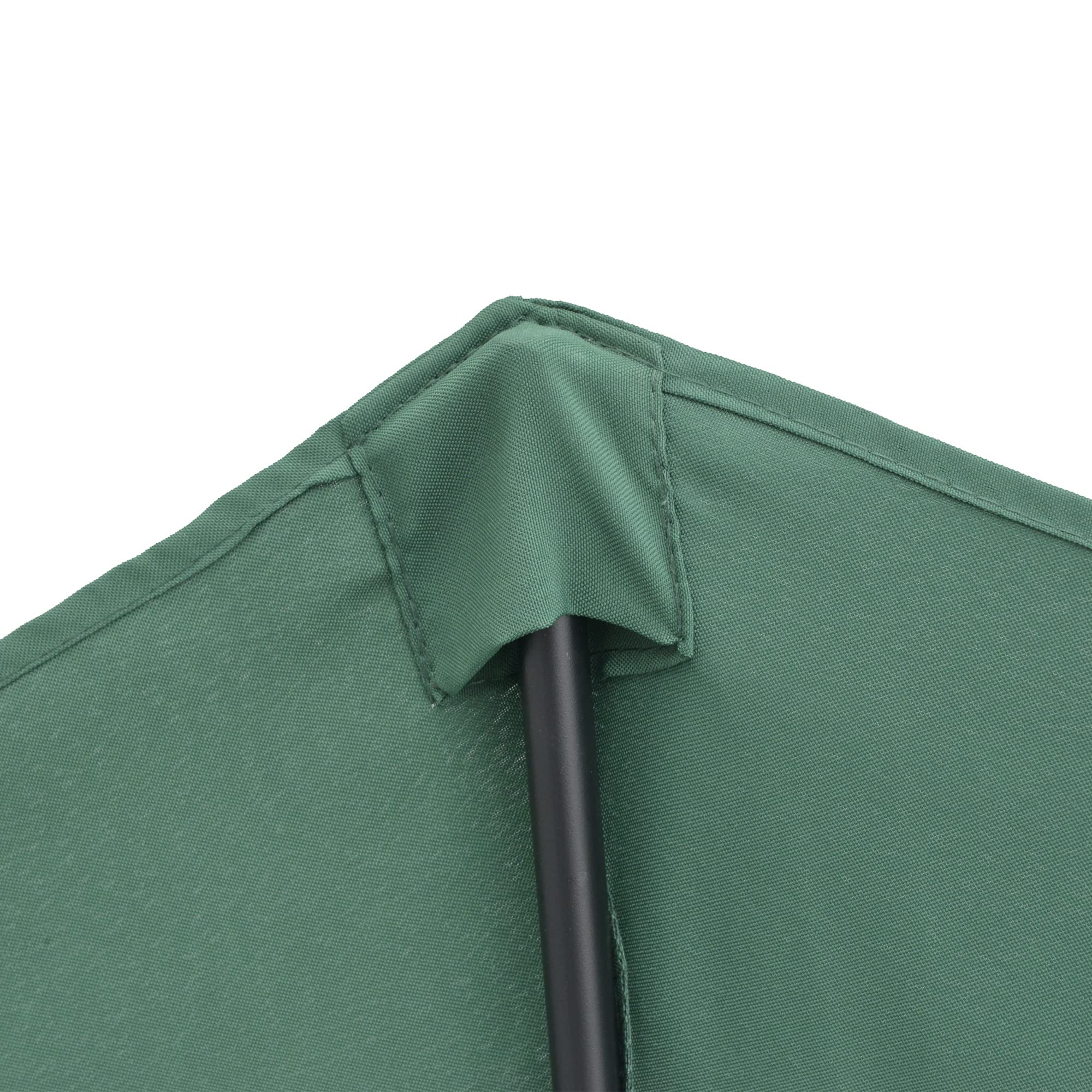 Outsunny Ombrellone Mezzaluna da Parete e Muro 2.7 x 1.4 m per Patio e Balcone, Ombrellone da Giardino in Poliestere con Apertura a Manovella e 5 Stecche, a Semicerchio con Palo a 2 Sezioni